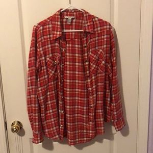 Red and Creme Plaid Flannel